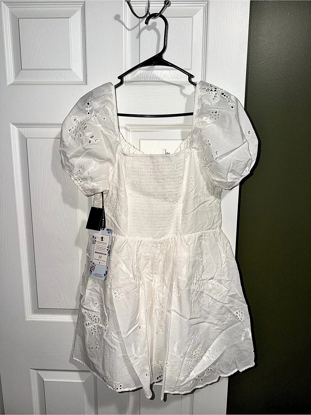 Bridgerton Floral Mini Dress in White Size XL NWT